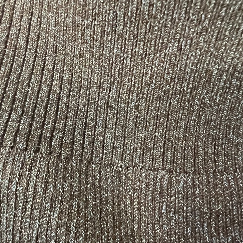 House Of Harlow 1960 Twist Front Long Sleeve Ribbed Knit Dress in Metallic - Picture 5 of 5